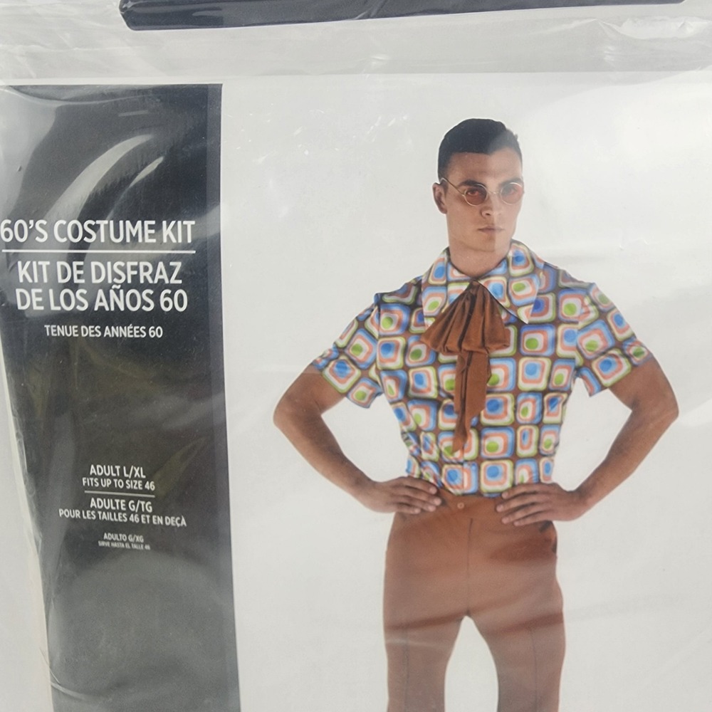 60s Men's Costume Kit L/XL Retro Mod Man‎ Suit Yourself  Halloween Groovy - Picture 2 of 5